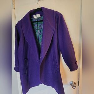 Vintage Purple Wool Coat by Billi' 1x